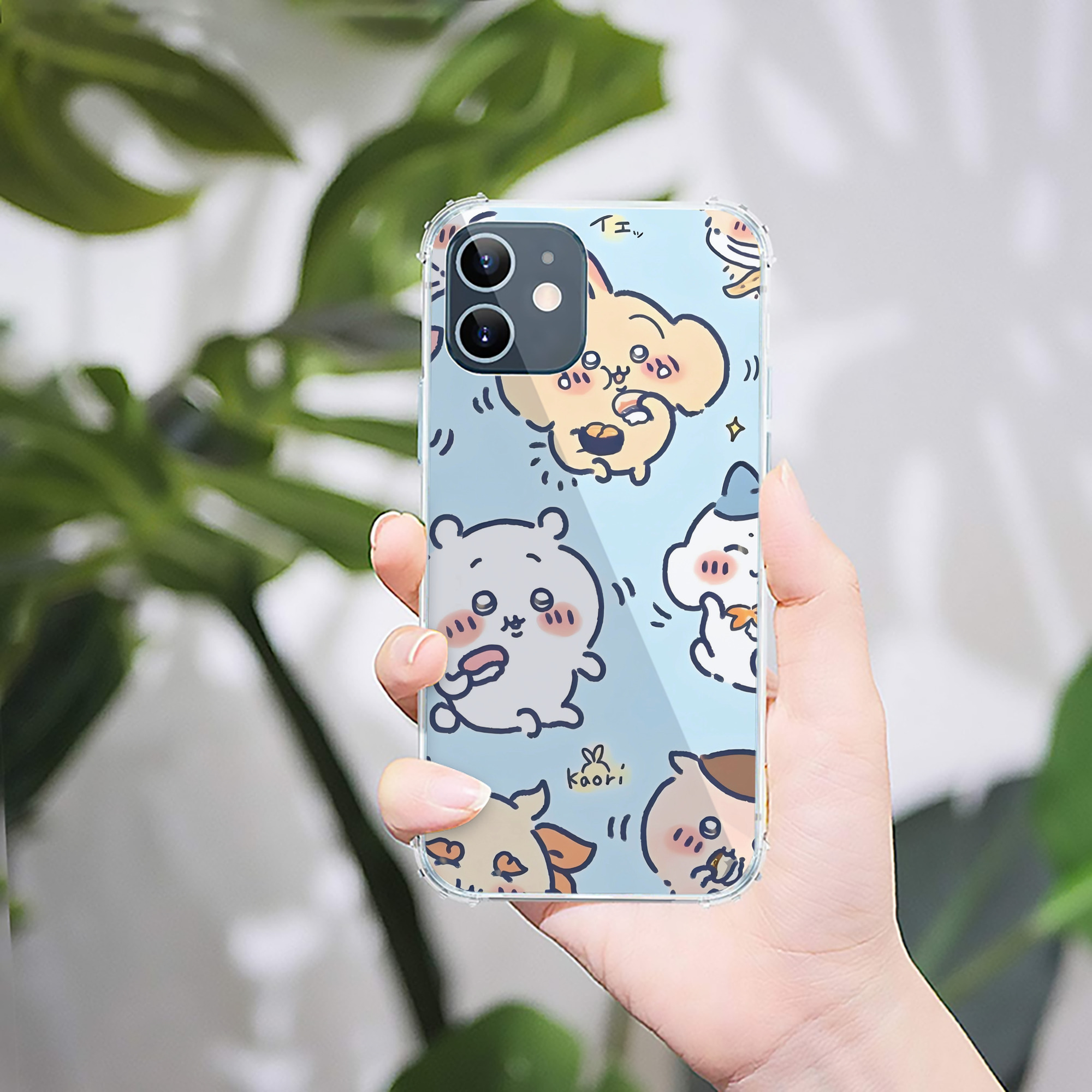 （画像用） ちいかわ Chii-kawa 【iPhone 12シリーズ対応】透明スマホケース（クリアソフトケース）